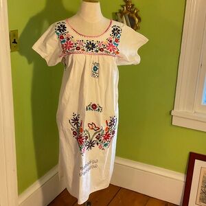 Embroidered Mexican dress